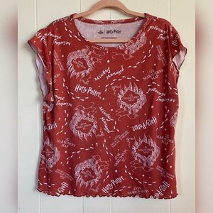 Wizarding World Shirt Women’s Large Orange Red Harry Potter Graphic Tee